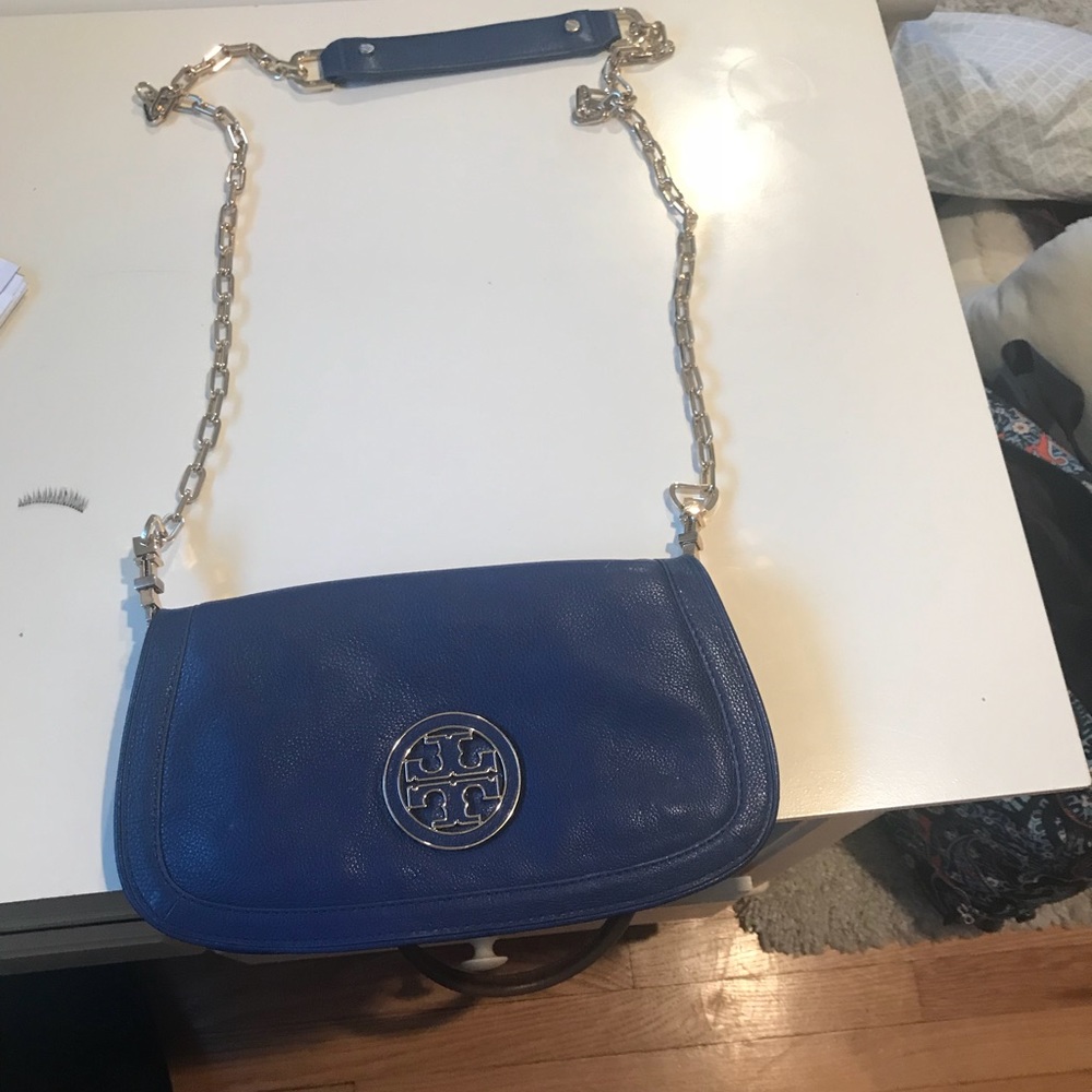 Tory Burch navy blue  clutch